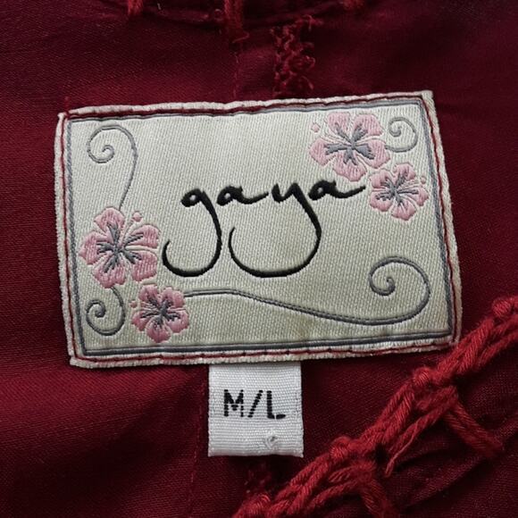 Womens Sz L Burgundy Boxy Oversized Coverup Beachy Swim Caftan Style Top - Picture 3 of 11